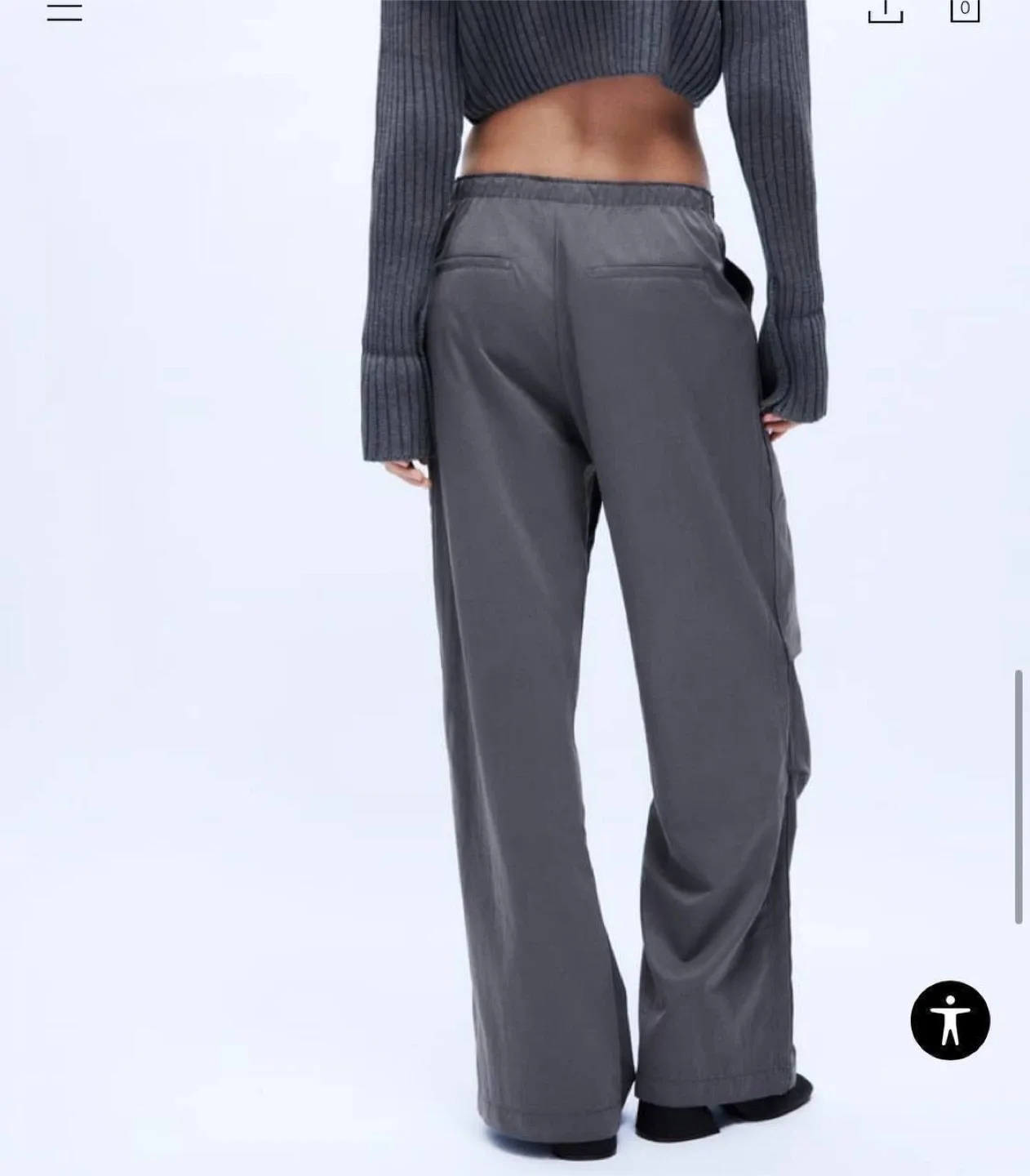 Nylon blend grey trousers Zara XL-XXL image indicator(6)