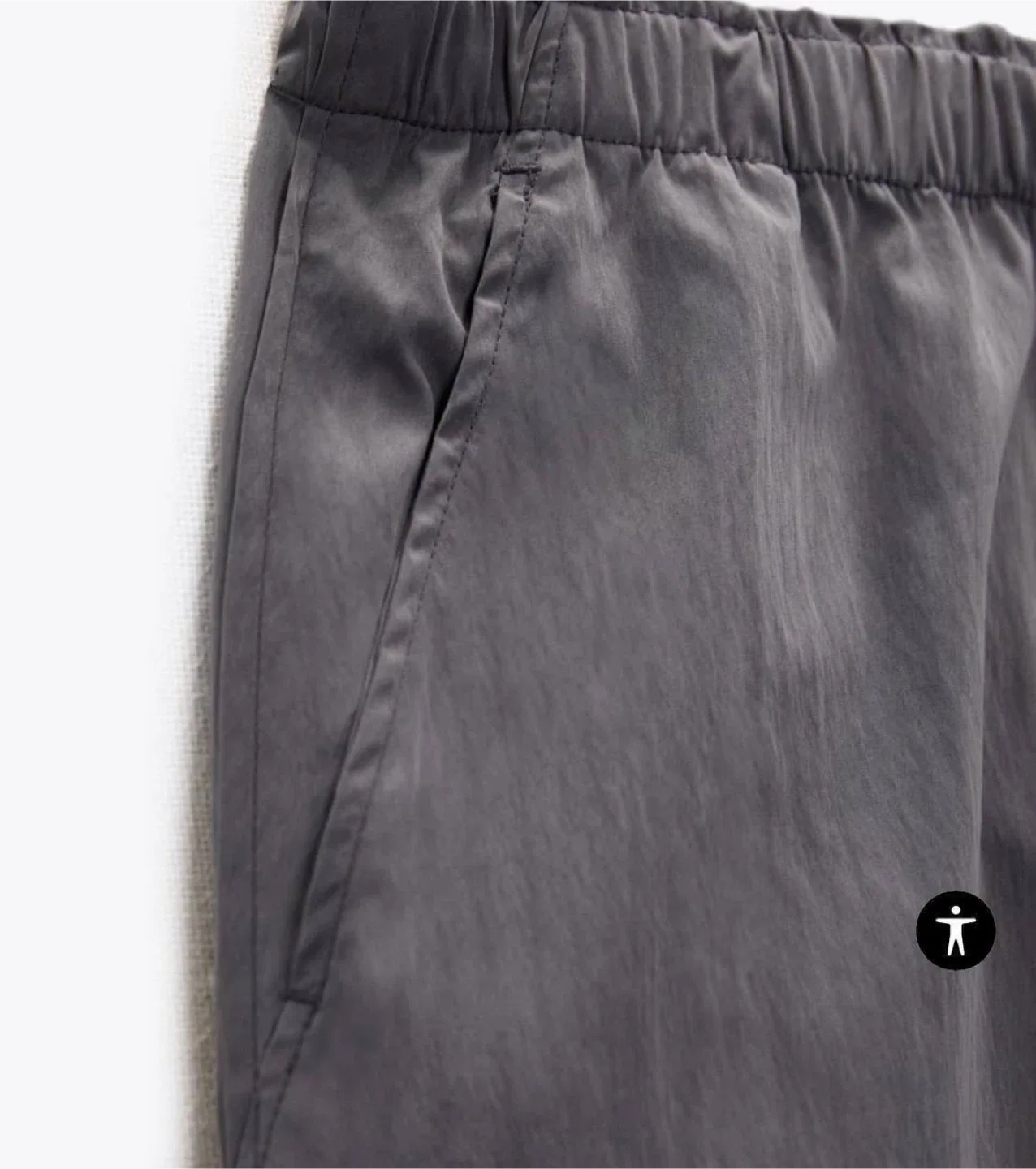 Nylon blend grey trousers Zara XL-XXL image indicator(2)