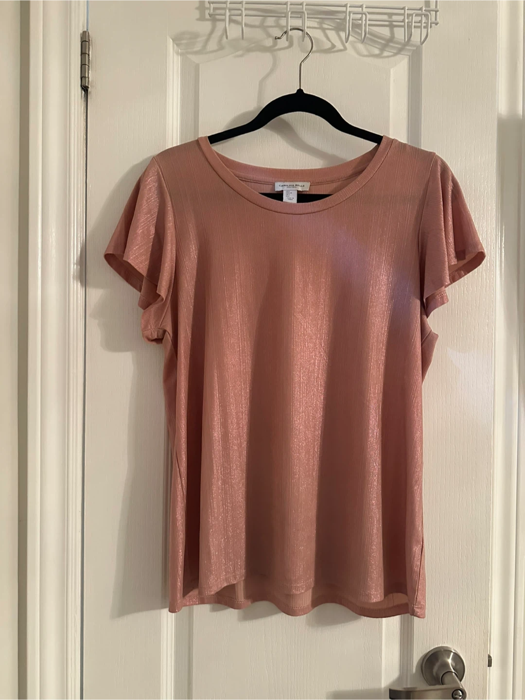 Caroline Rose Pink Flutter Sleeve Top - photo 2
