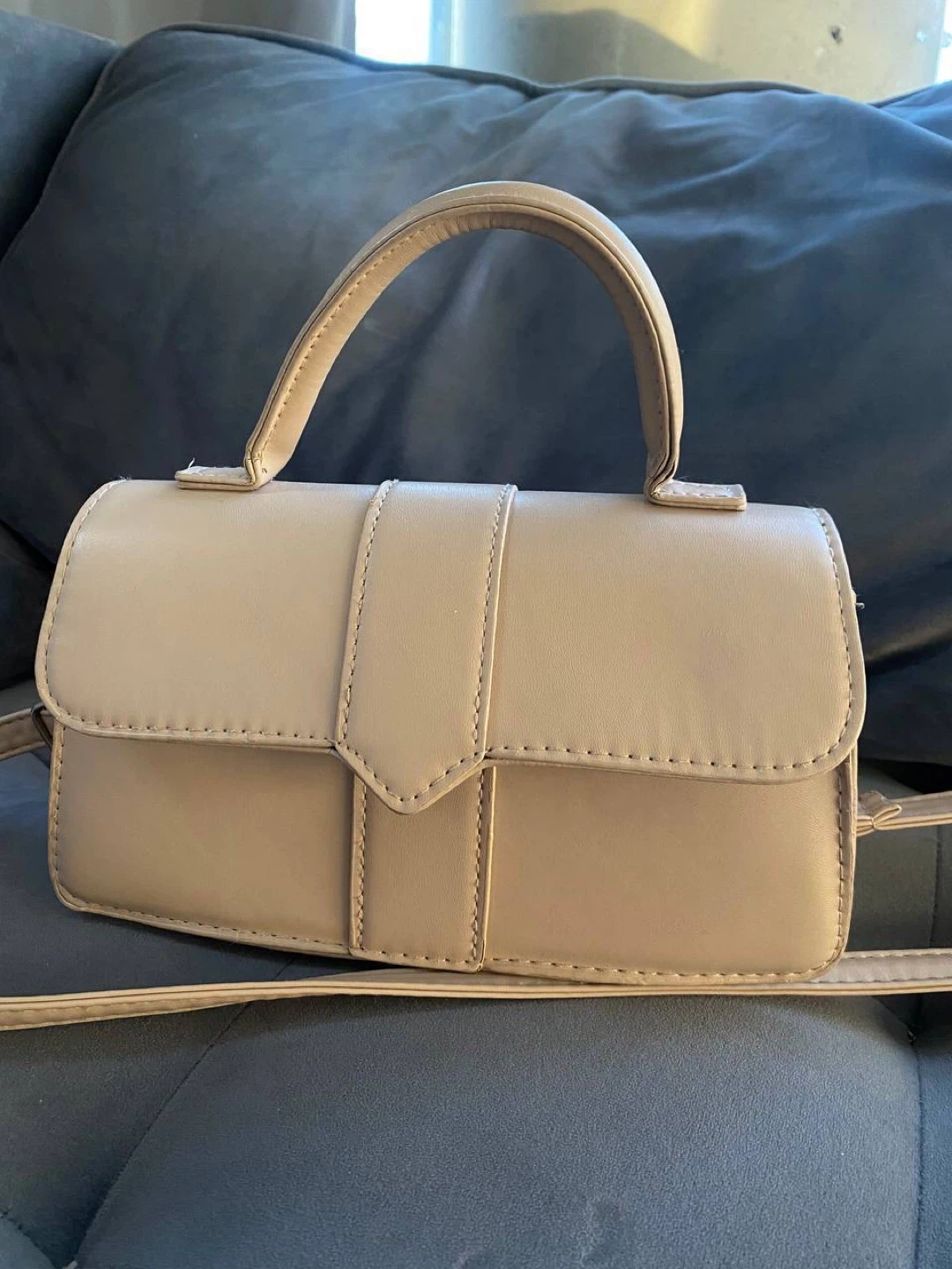 Beige Handle Crossbody Bag