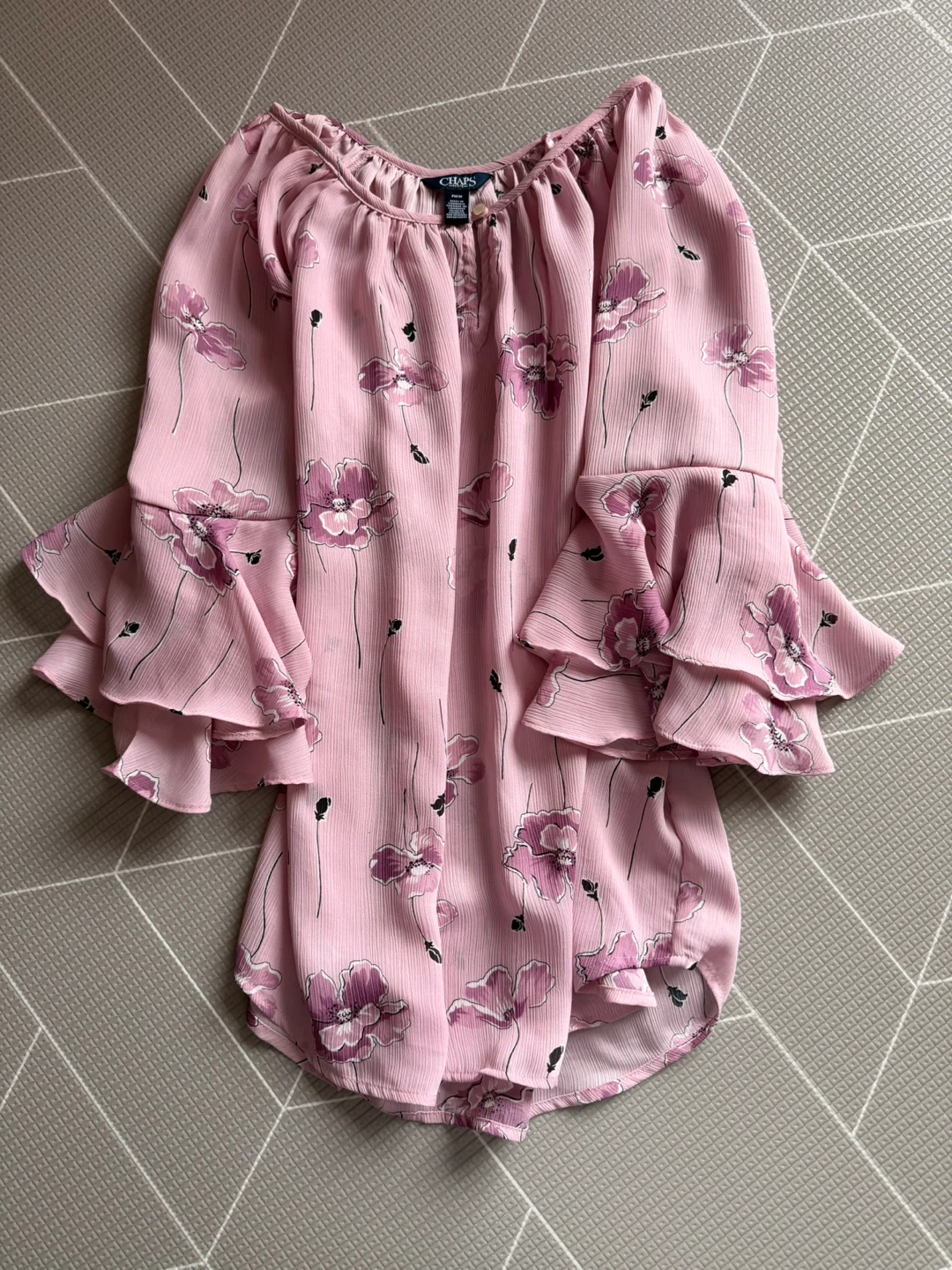 Chaps Pink Floral Blouse - Size M