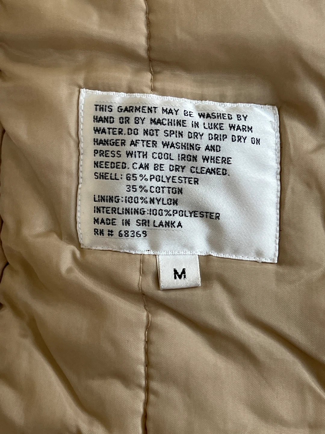 Clipper Mist Beige Hooded Jacket - Size M - photo 3
