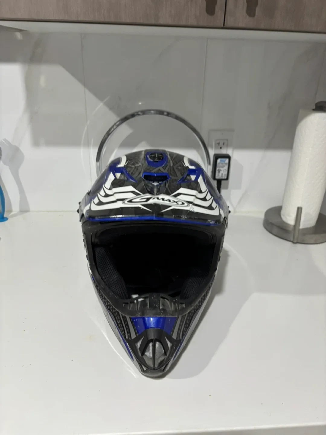 GMAX Off-Road Helmet - Blue/White image indicator(2)