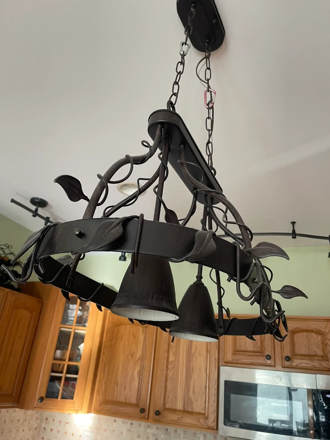 Wrought Iron Leaf Chandelier image indicator(2)