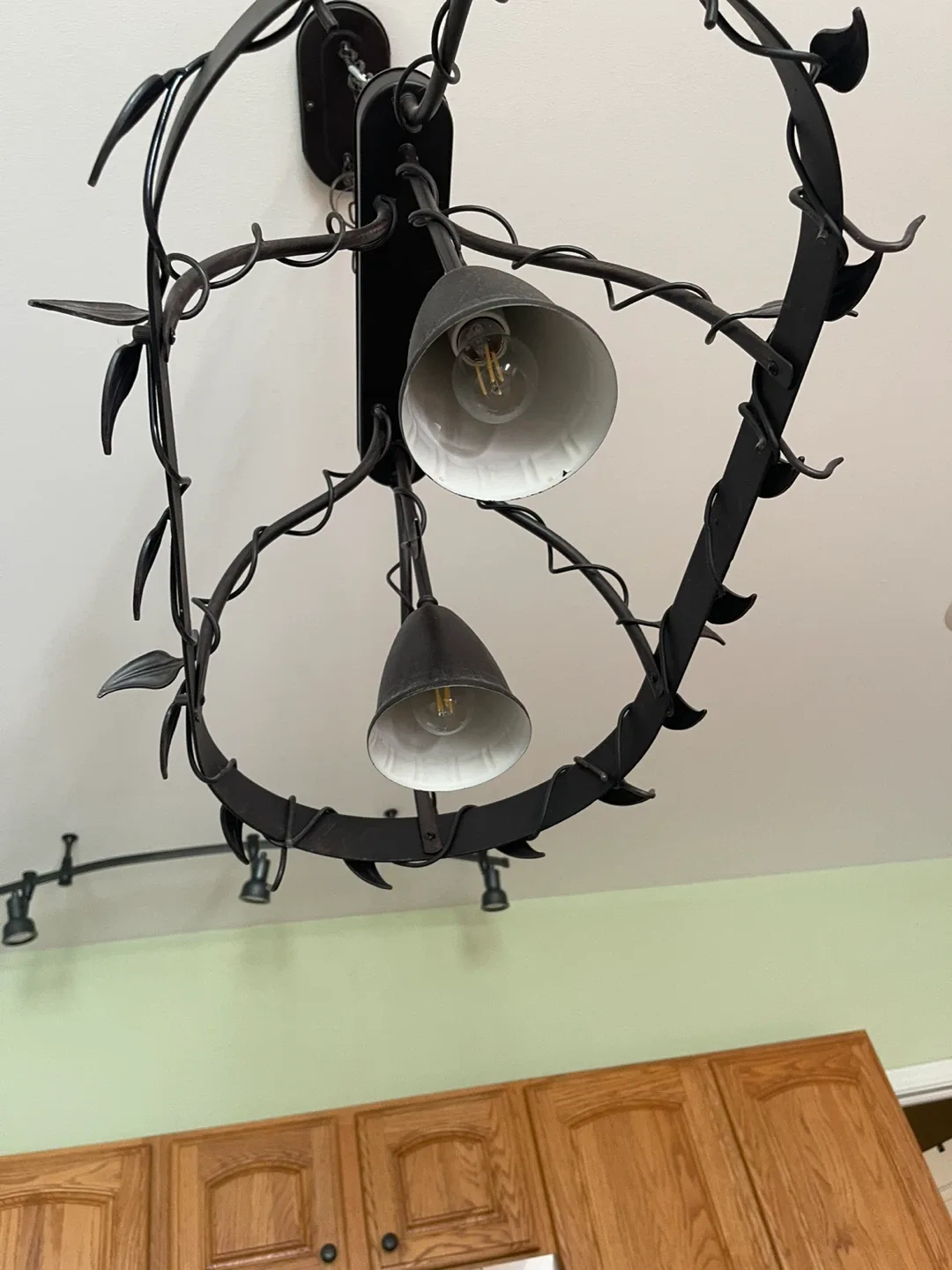 Wrought Iron Leaf Chandelier image indicator(3)