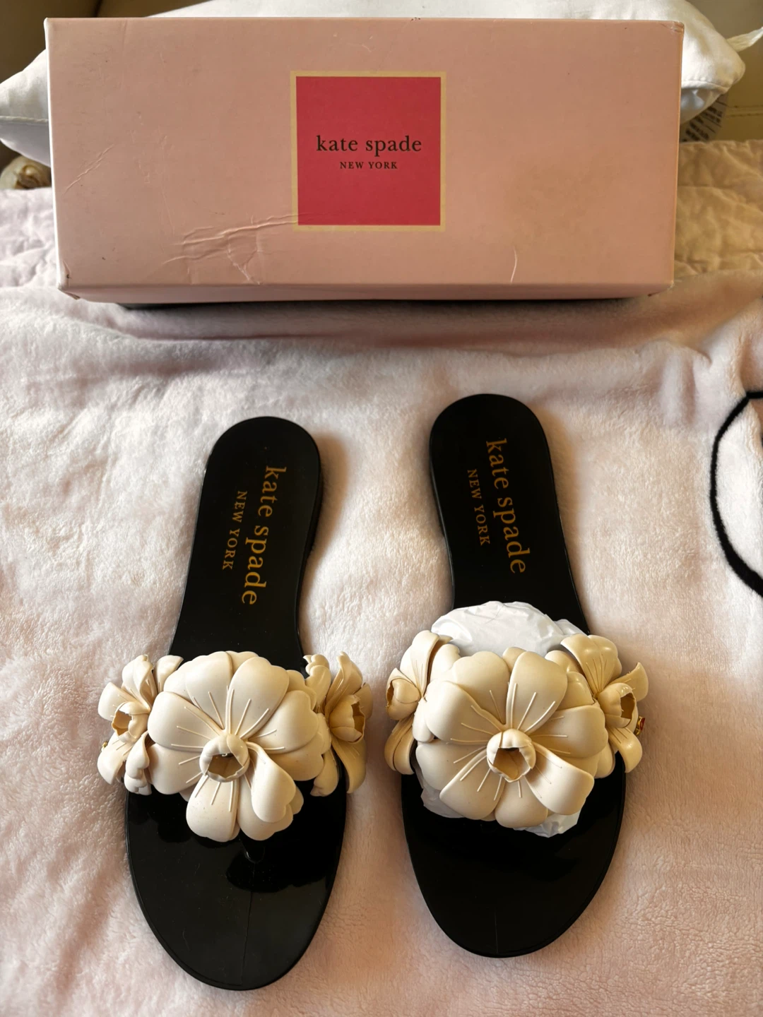 Kate Spade Black Floral Sandals