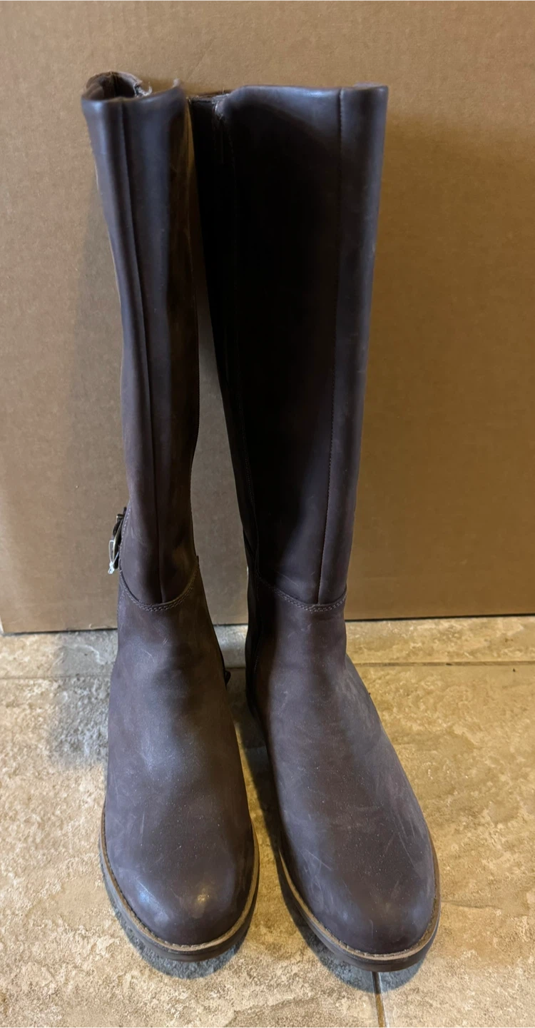 Clarks Brown Leather Knee High Boots - Size 8.5 - photo 2