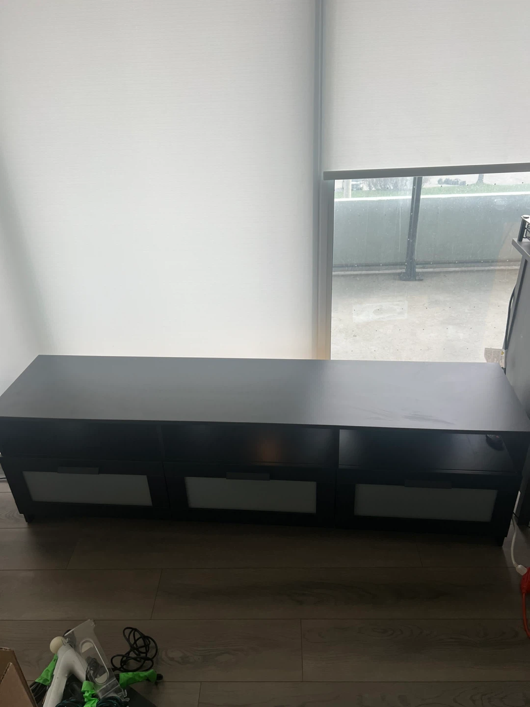 Black TV Stand with Storage for 75inch tv