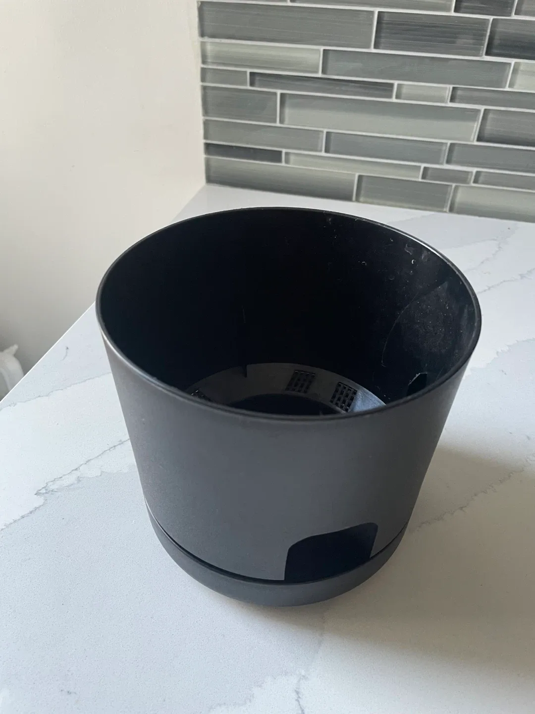 Ikea White/Black Self-Watering Plant Pot