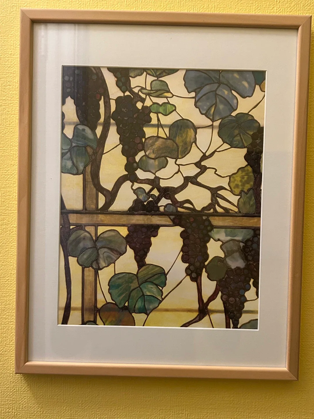 3 framed prints of Tiffany windows, about 14x18 image indicator(3)