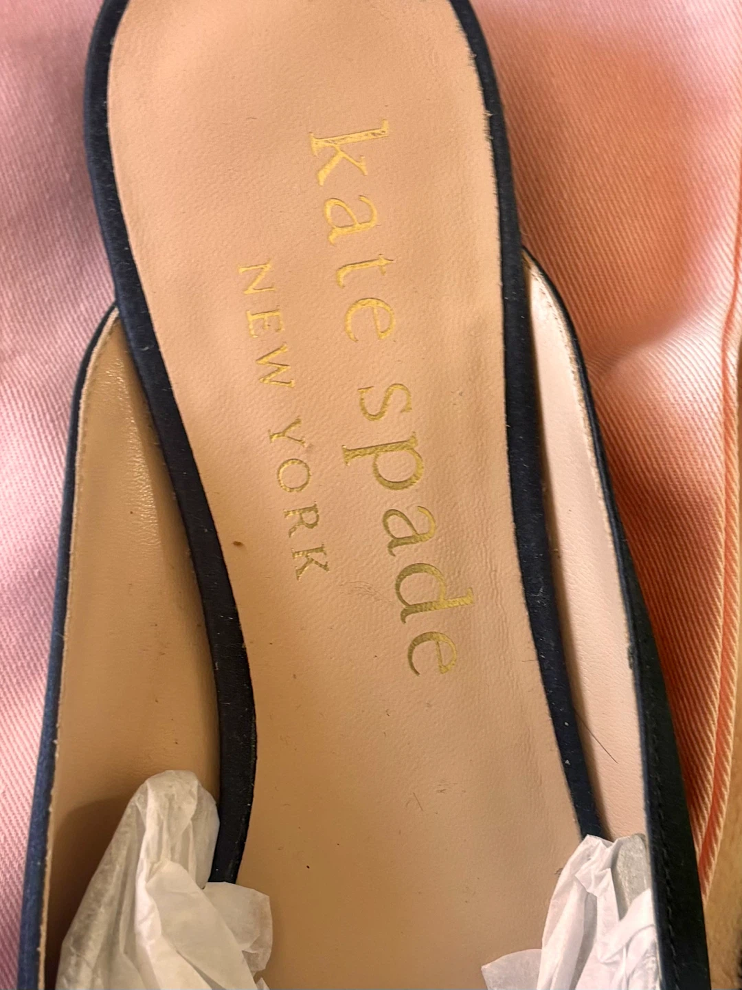 Kate Spade Navy Blue Embellished Mules - Size 10 - photo 3