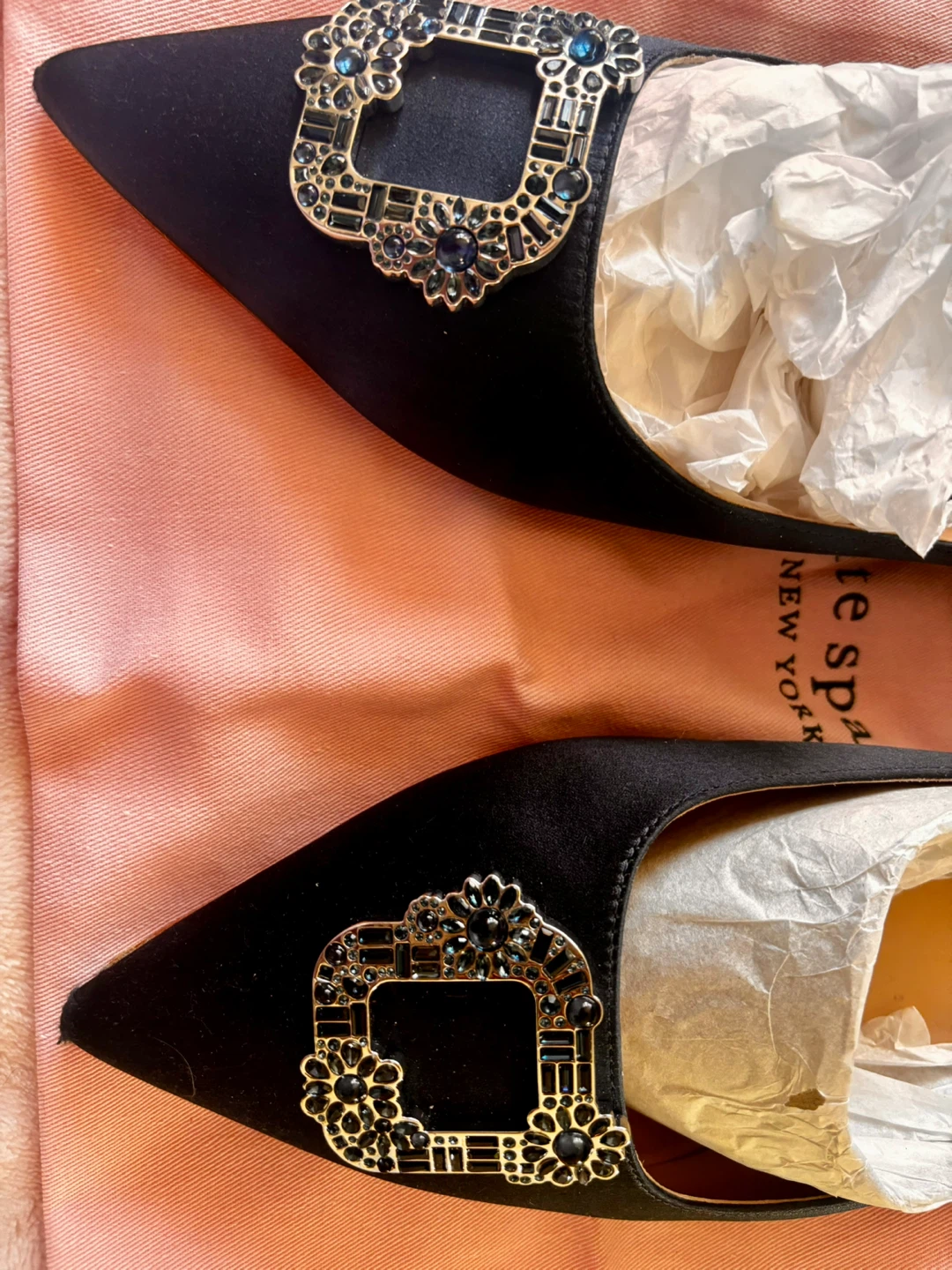 Kate Spade Navy Blue Embellished Mules - Size 10 - photo 5