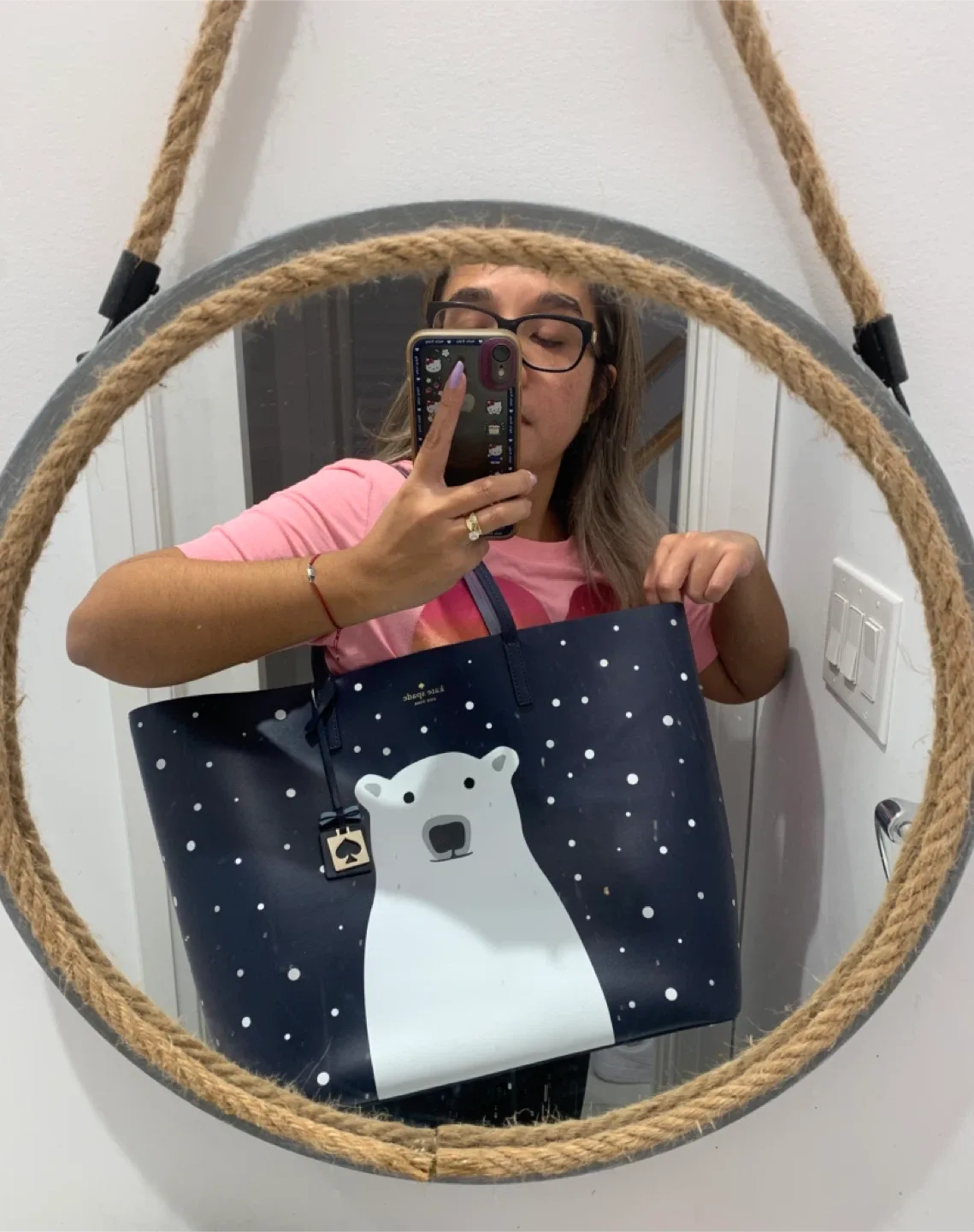 💙 New Kate Spade Len Polar Bear XL Tote Bag 💙 image indicator(2)