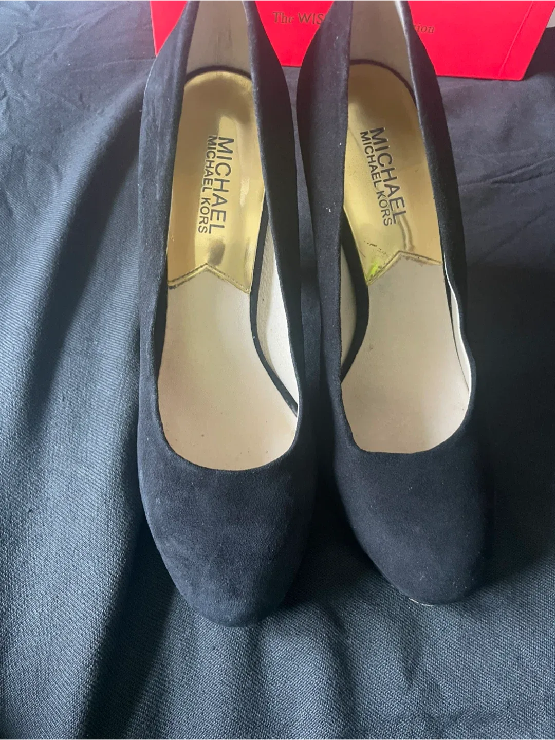 Michael Kors Black Suede Heels Size 8 image indicator(2)