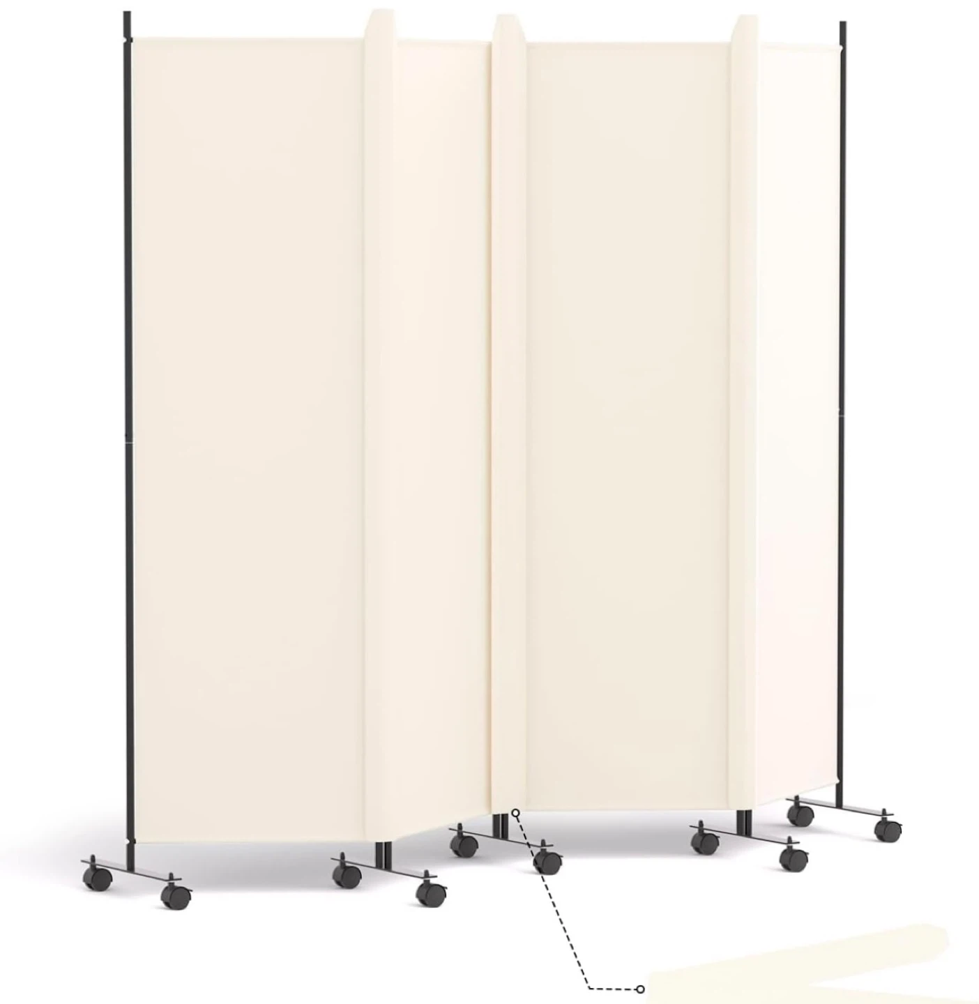 4 Panel Room Divider - Beige - photo 2
