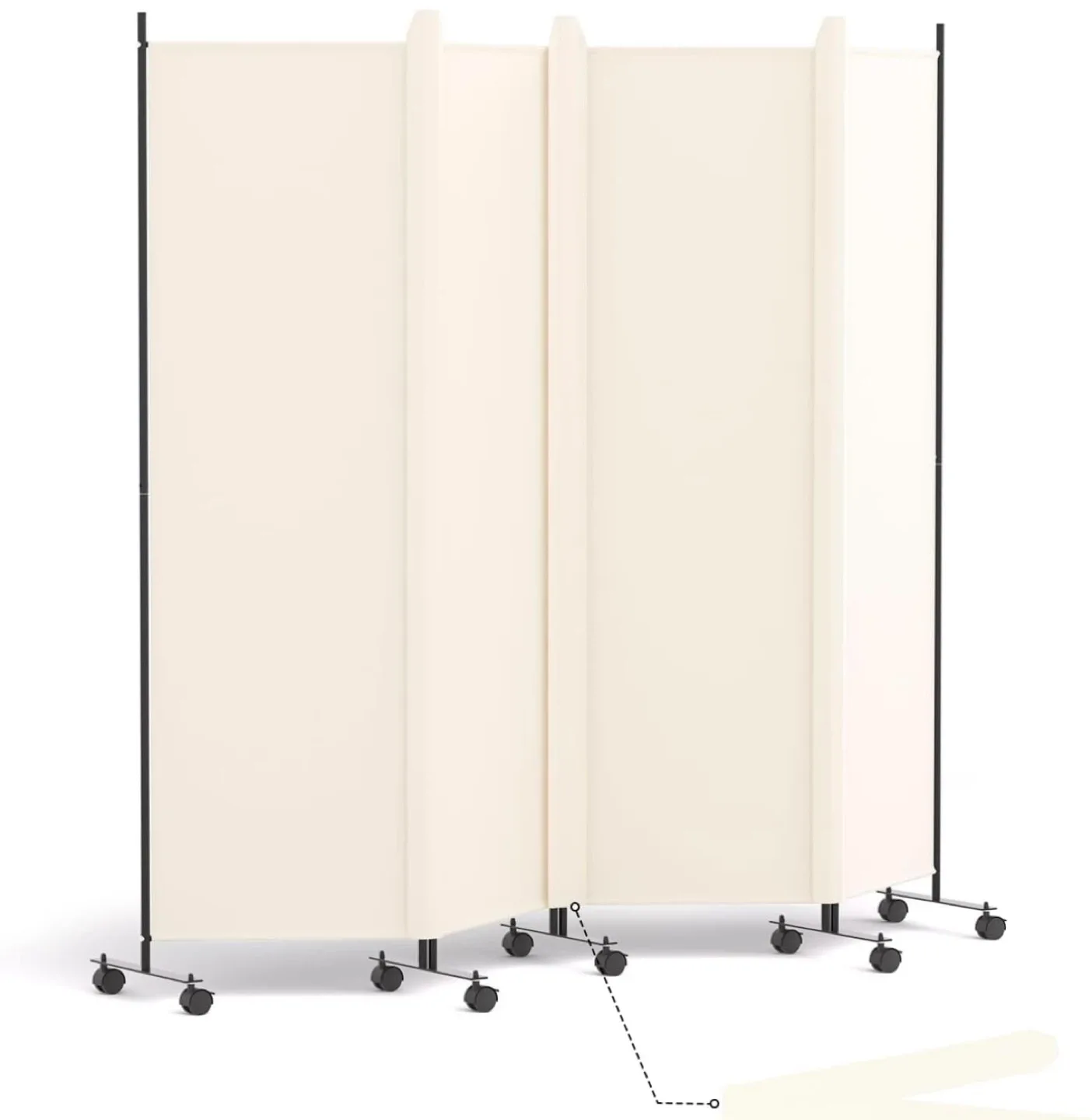 4 Panel Room Divider - Beige image indicator(2)