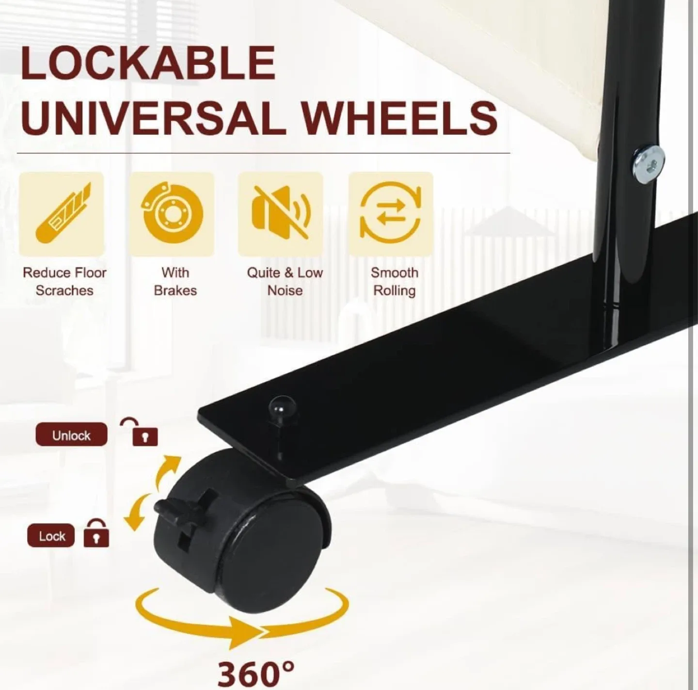 4 Panel Room Divider - Beige image indicator(4)