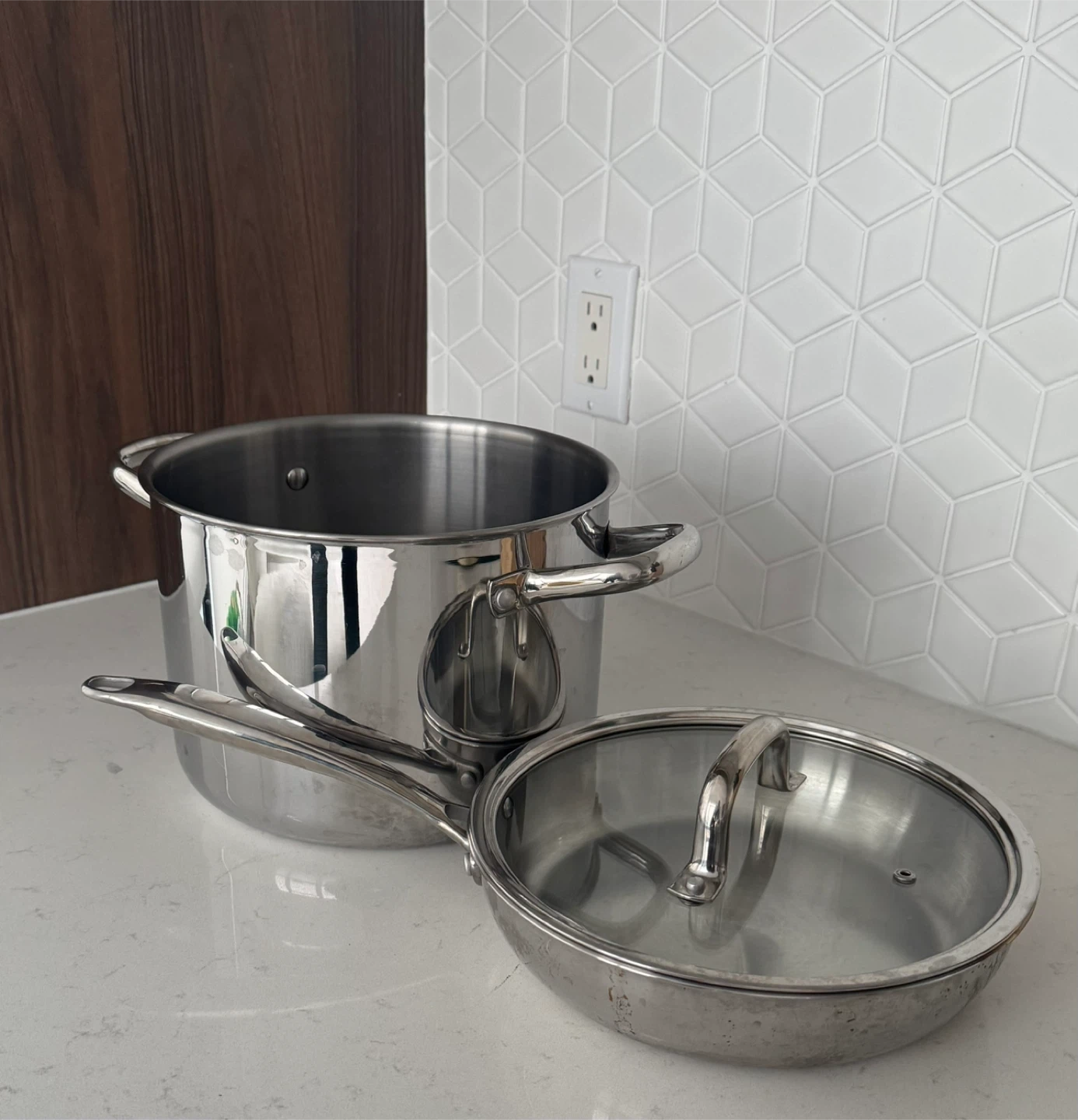 Stainless Steel Stock Pot and Fry Pan Set