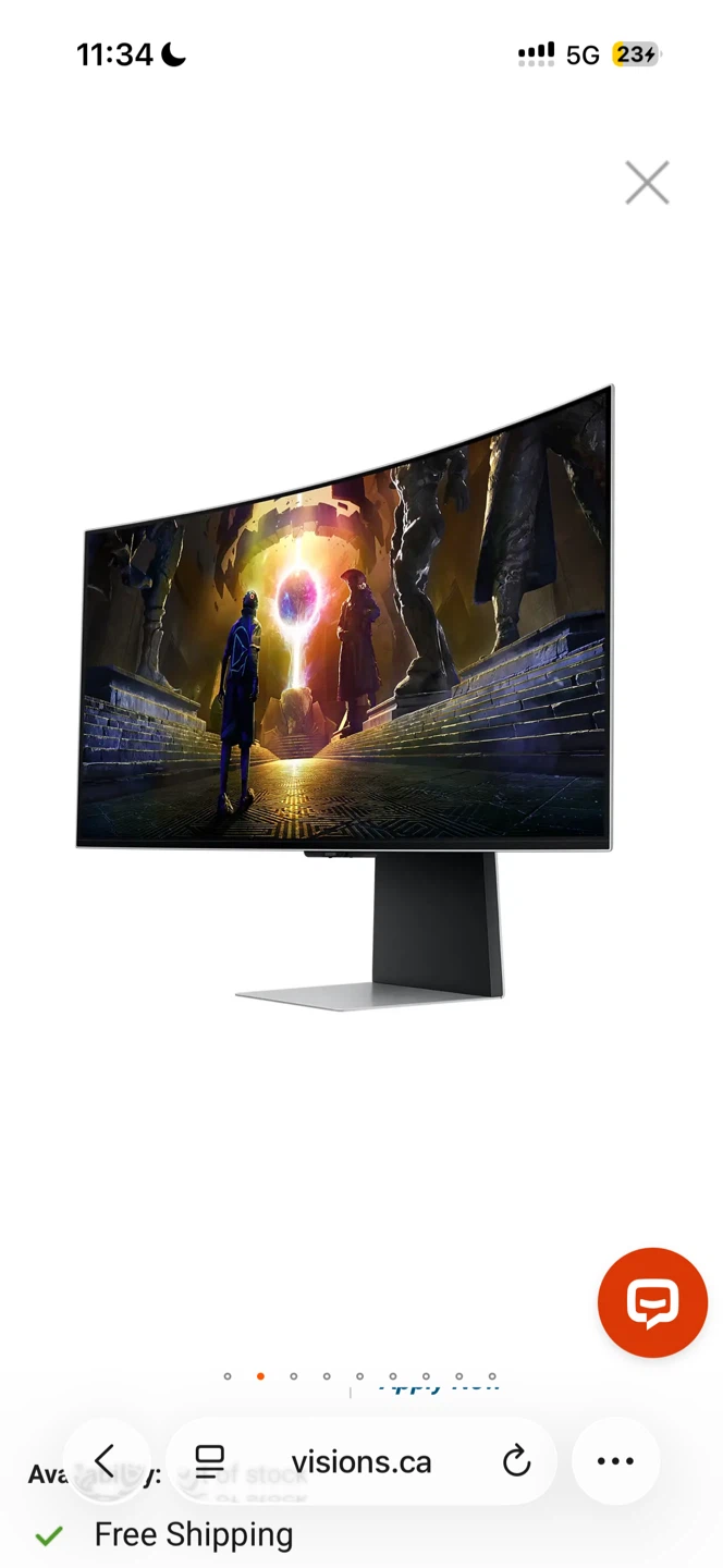 Samsung 34" Curved OLED Odyssey G8 Gaming Monitor - photo 2