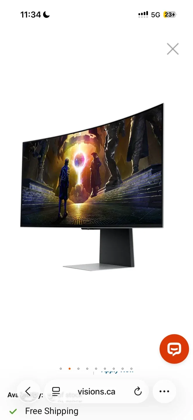 Samsung 34" Curved OLED Odyssey G8 Gaming Monitor image indicator(2)