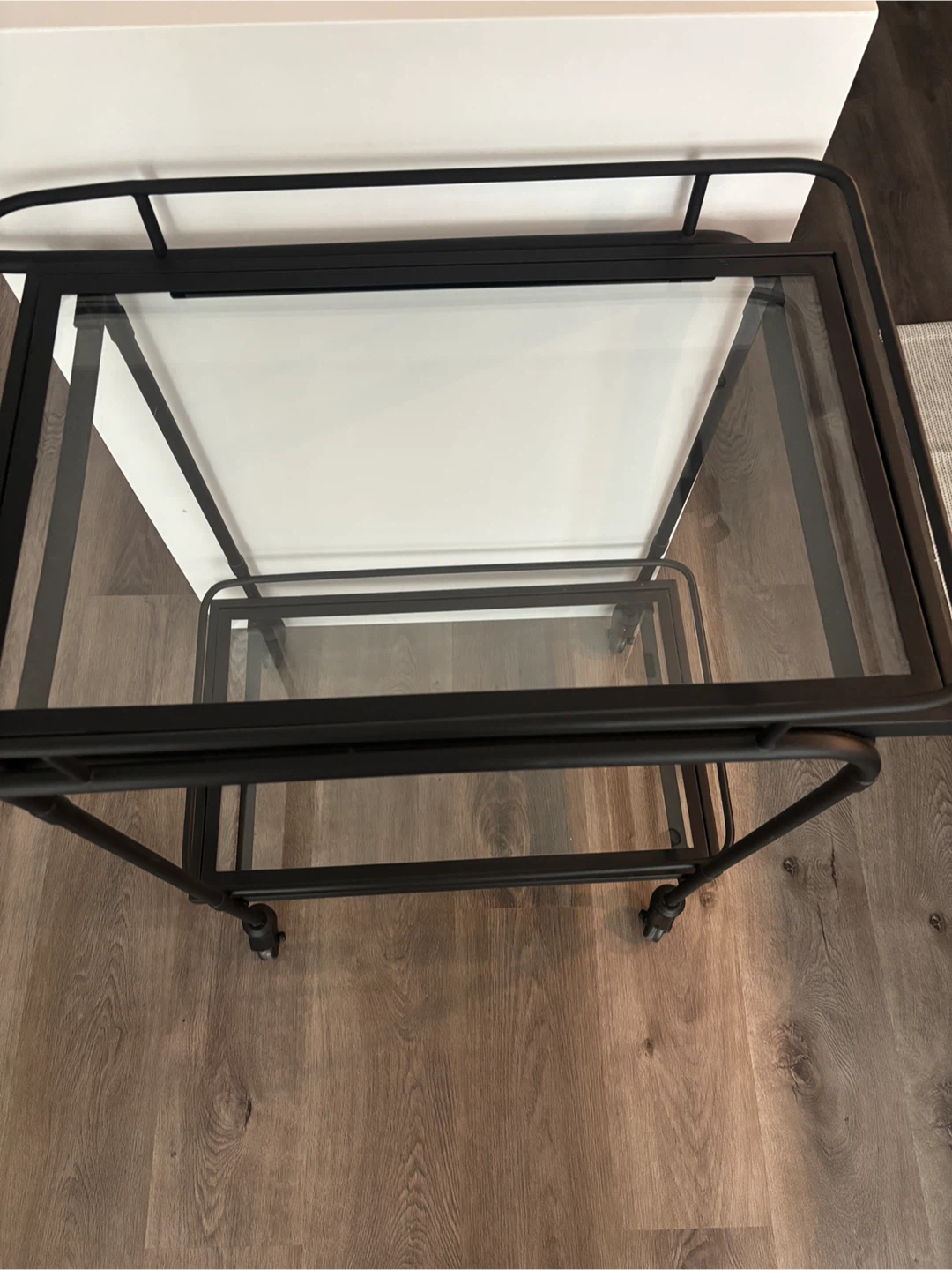 Black Metal & Glass Bar Cart - photo 2