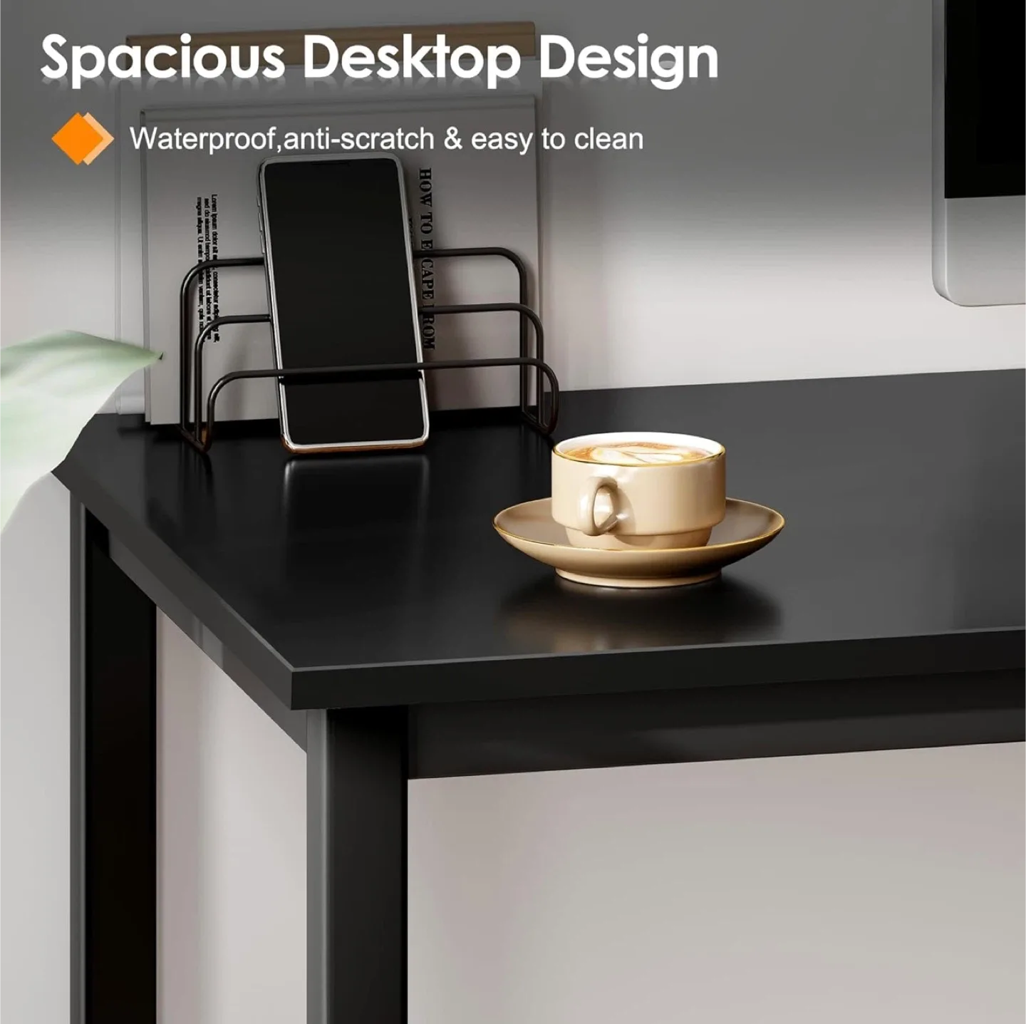 Black Computer Desk - 39.4 x 15.7 inches image indicator(4)