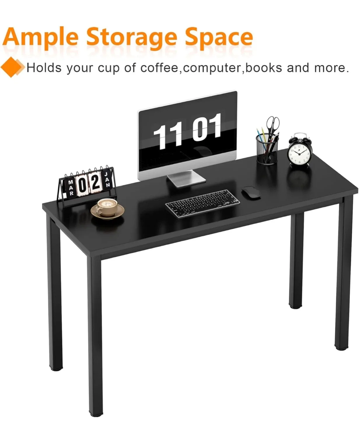 Black Computer Desk - 39.4 x 15.7 inches image indicator(5)