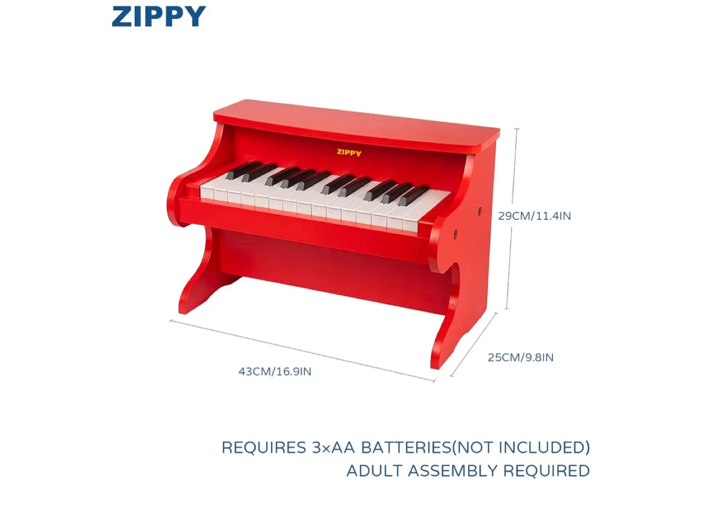 Zippy Red 25-Key Toy Piano image indicator(5)