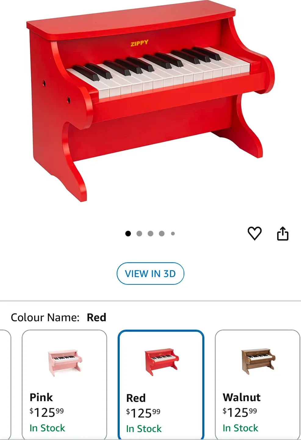Zippy Red 25-Key Toy Piano image indicator(2)