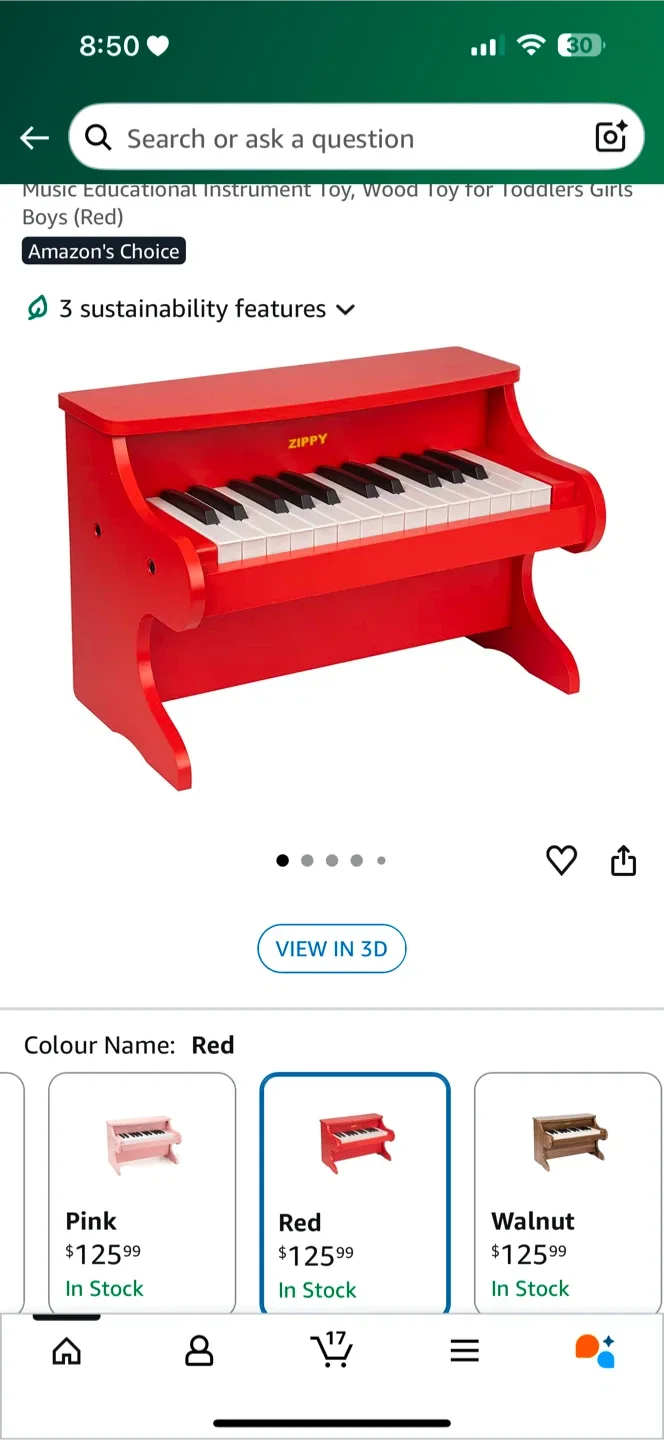 Zippy Red 25-Key Toy Piano image indicator(3)