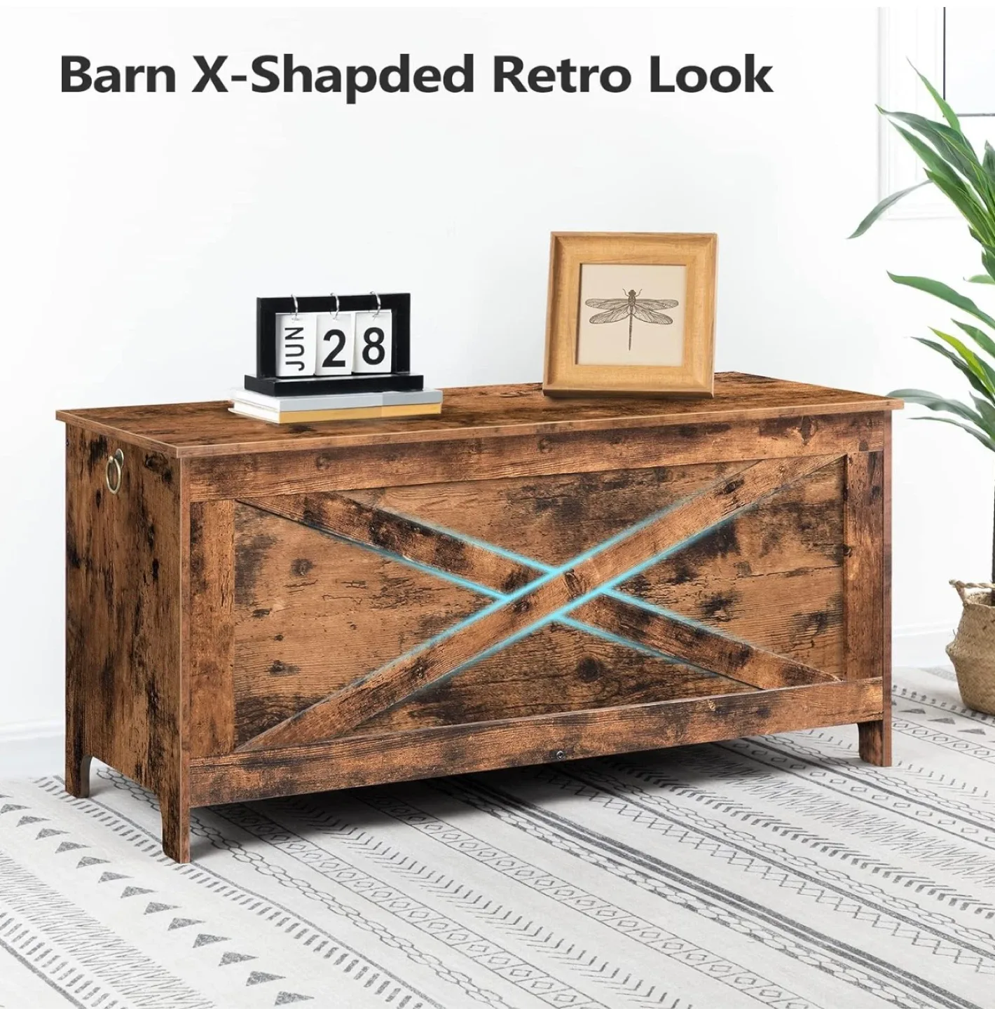 Rustic Brown Wooden Storage Trunk image indicator(6)