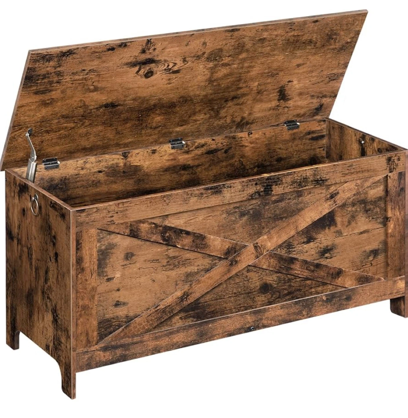 Rustic Brown Wooden Storage Trunk