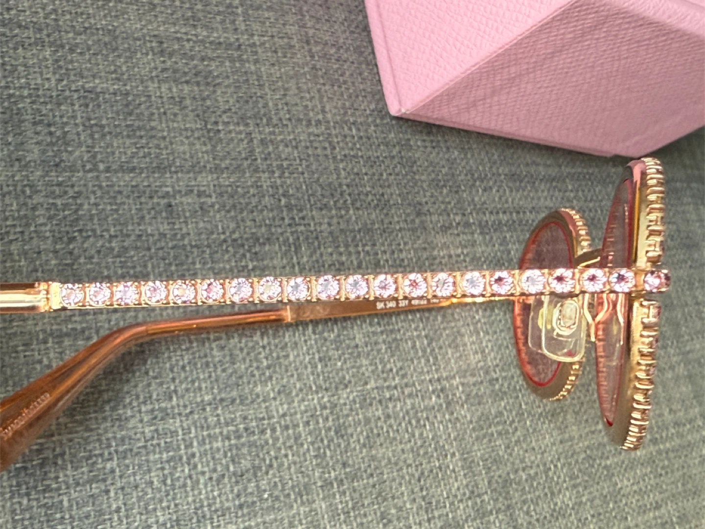 Swarovski Sunglasses oval pave crystals Pink - photo 3