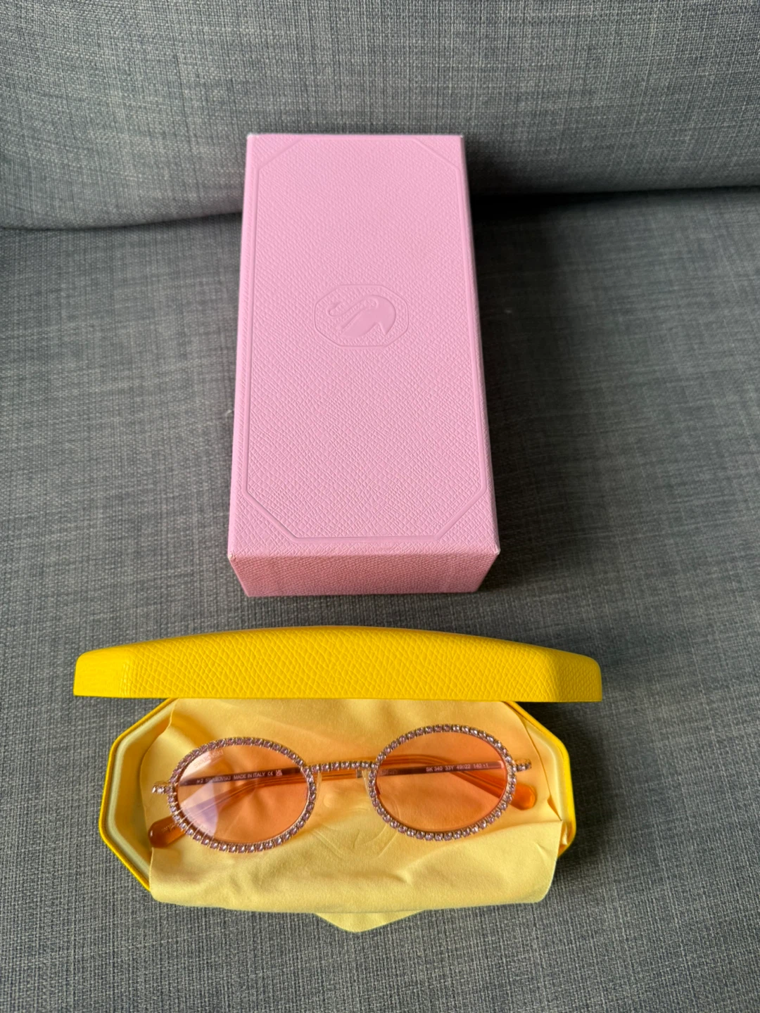 Swarovski Sunglasses oval pave crystals Pink