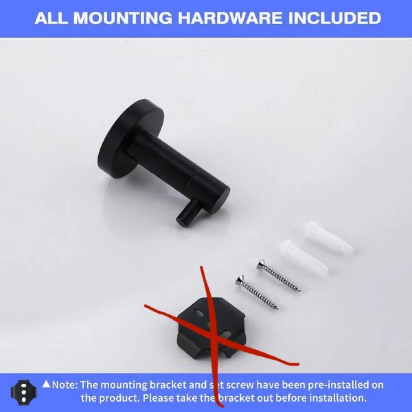 Black Wall Mounted Robe / Towel Hook image indicator(2)