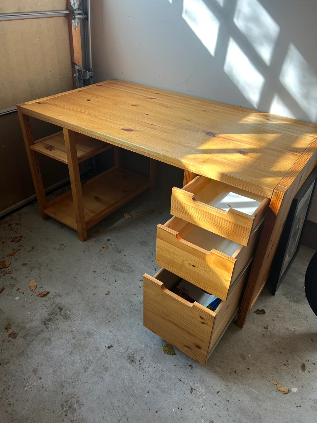 Wooden Desk with Drawers - photo 2