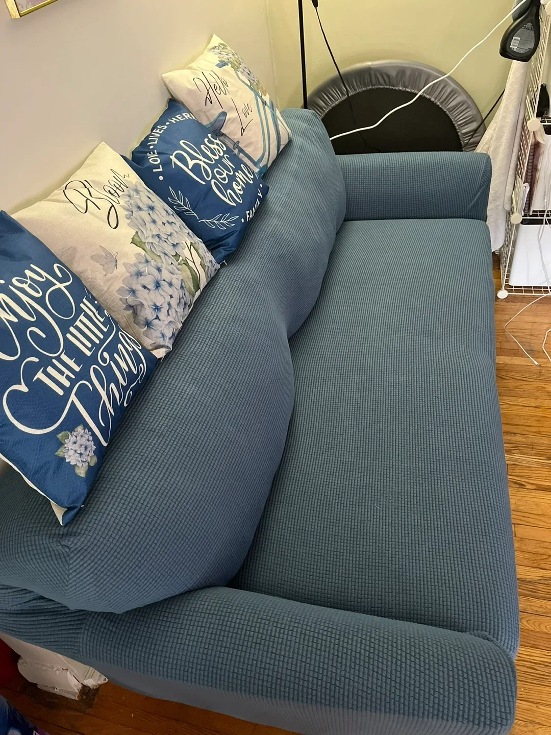 Free Brown Sofa with Blue Cover image indicator(5)