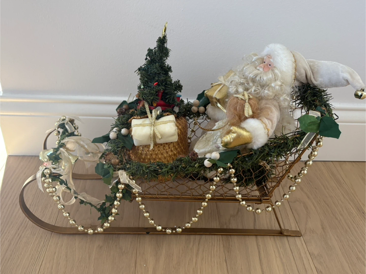 Christmas Sleigh with Santa and Tree