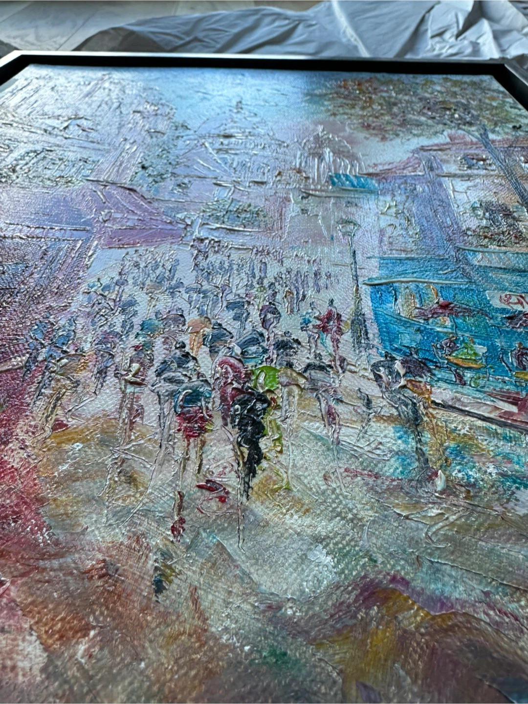 Hand painted painting from Montmartre's Place du Tertre in Paris - photo 3