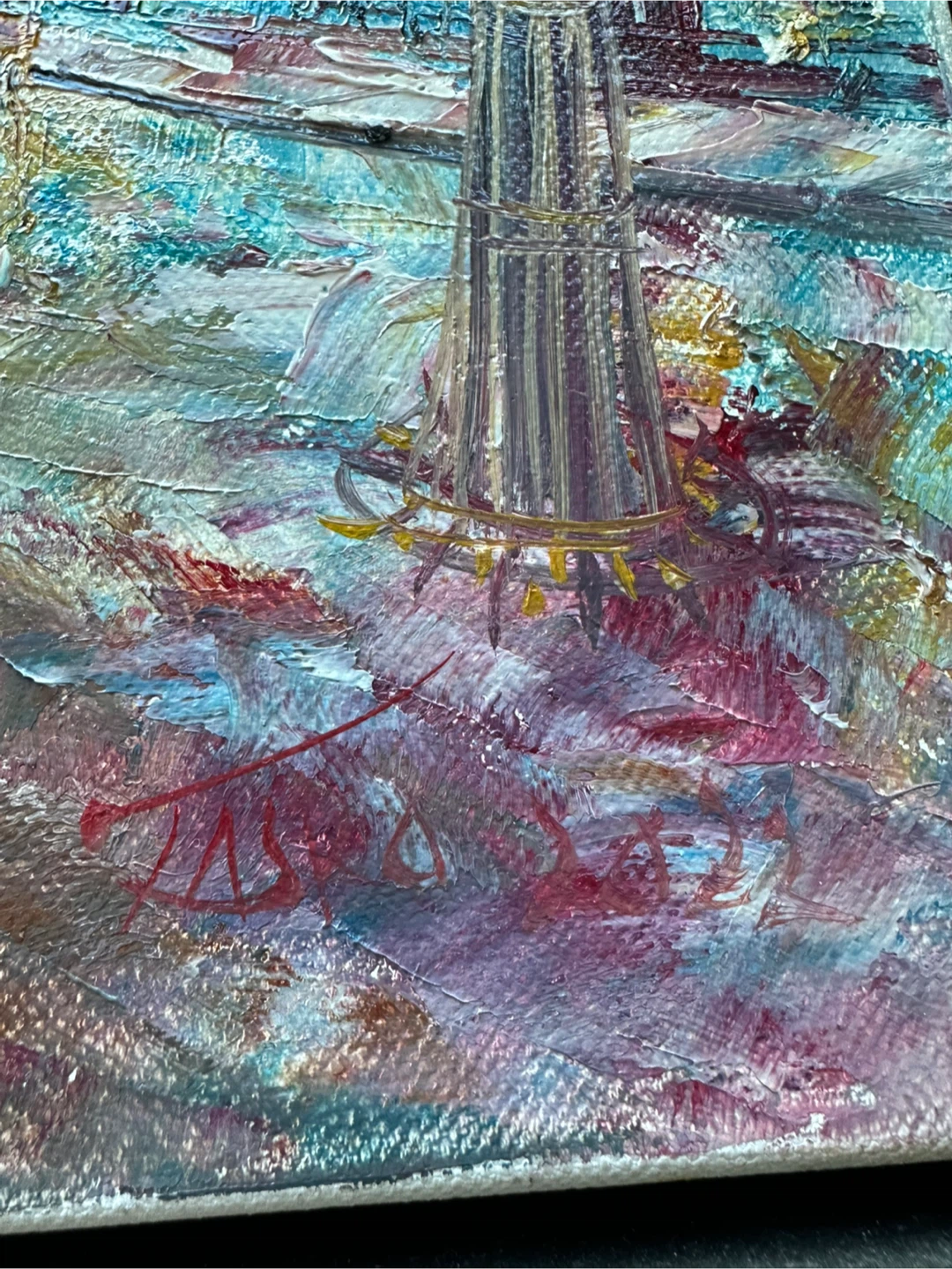 Hand painted painting from Montmartre's Place du Tertre in Paris - photo 4