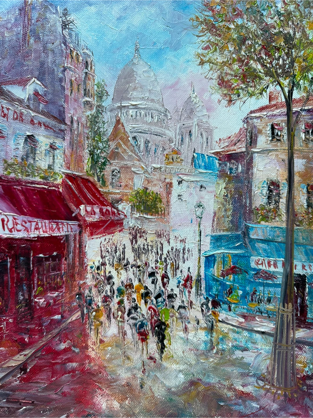 Hand painted painting from Montmartre's Place du Tertre in Paris - photo 2