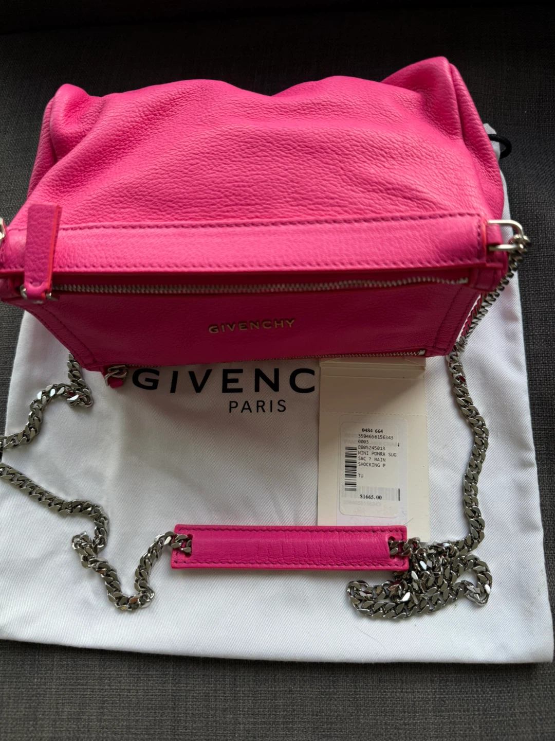 Givenchy small sugar chain bag  - Shocking Pink