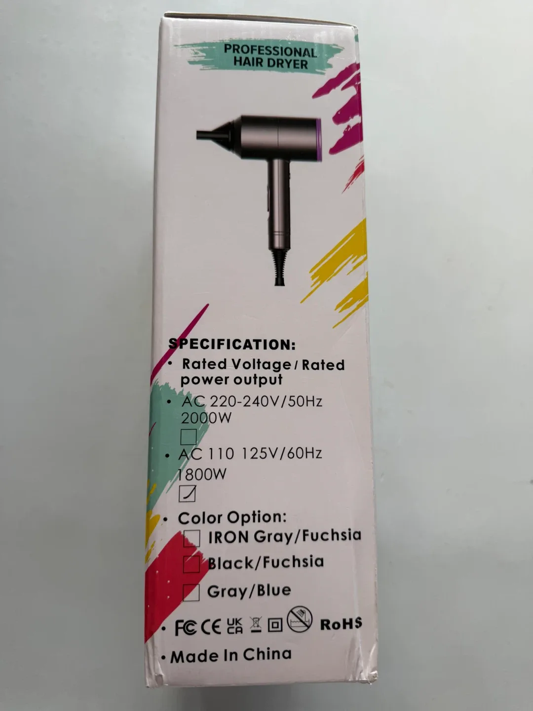 Professional Hair Dryer - Iron Gray/Fuchsia NEW image indicator(3)