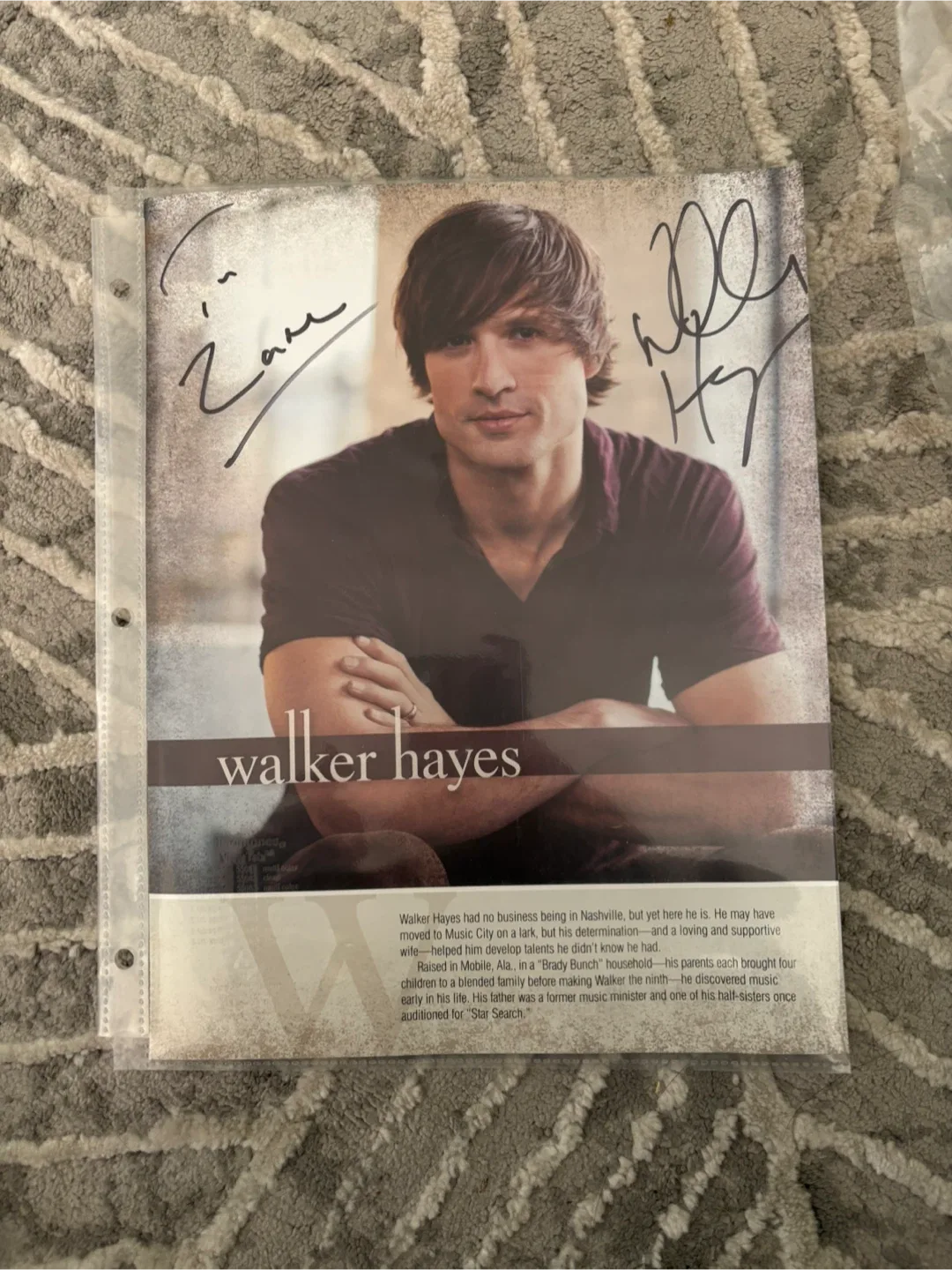 Signed Walker Hayes Photo