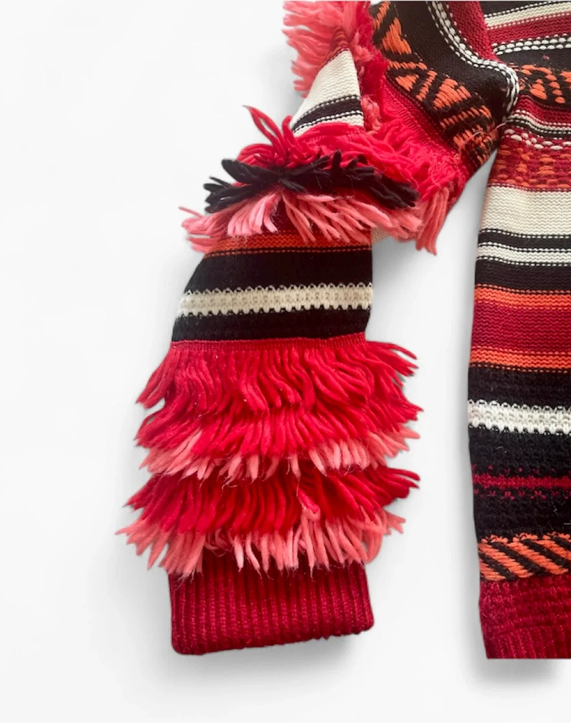 Gilli Striped Knit Sweater with Fringe Details image indicator(5)