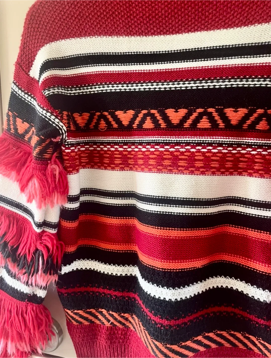 Gilli Striped Knit Sweater with Fringe Details image indicator(7)