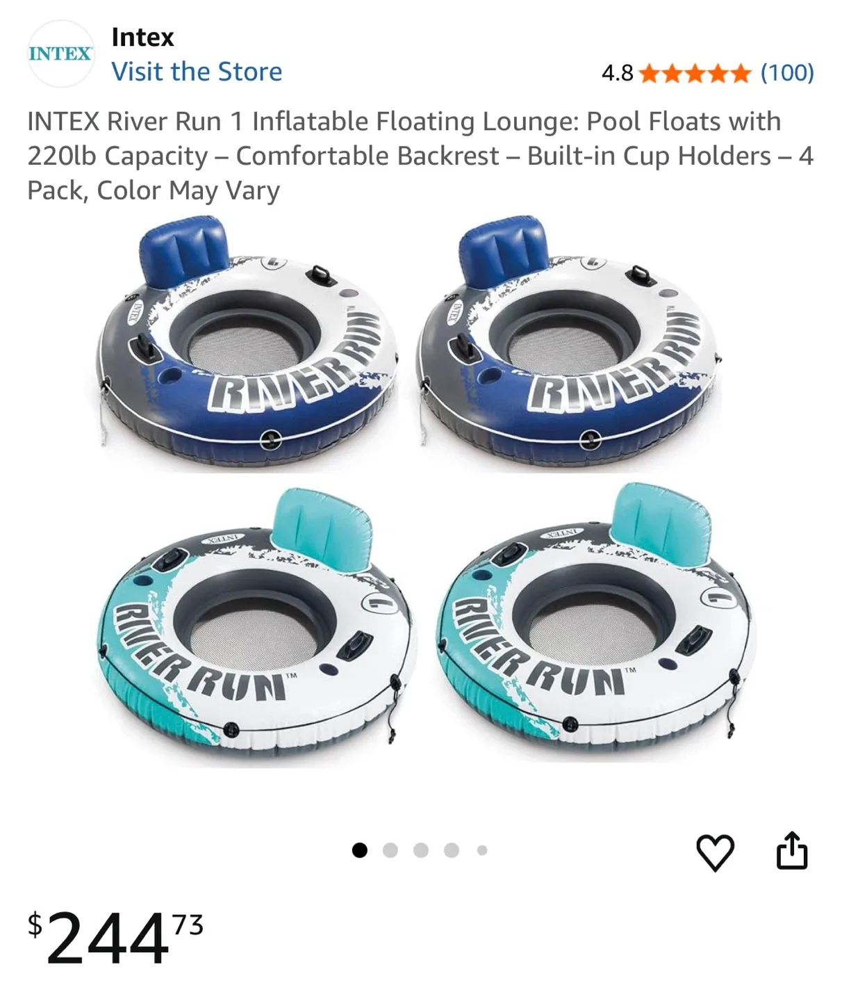 Intex River Run 1 Lounge Inflatable Float image indicator(3)