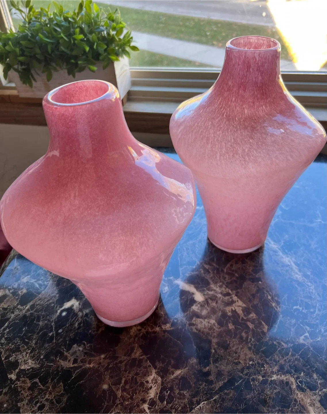 Anthropologie Smashed Glass Pink Vase 12.5 in. image indicator(4)