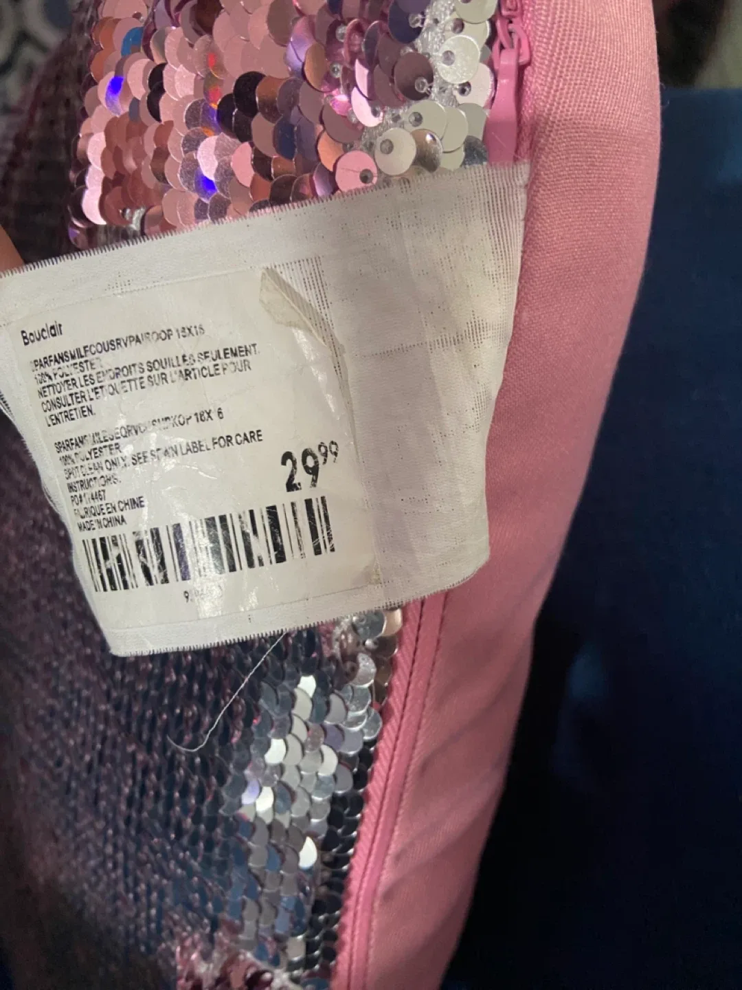 Bouclair Flip Sequin Pillow - Pink & Silver -Smile image indicator(6)