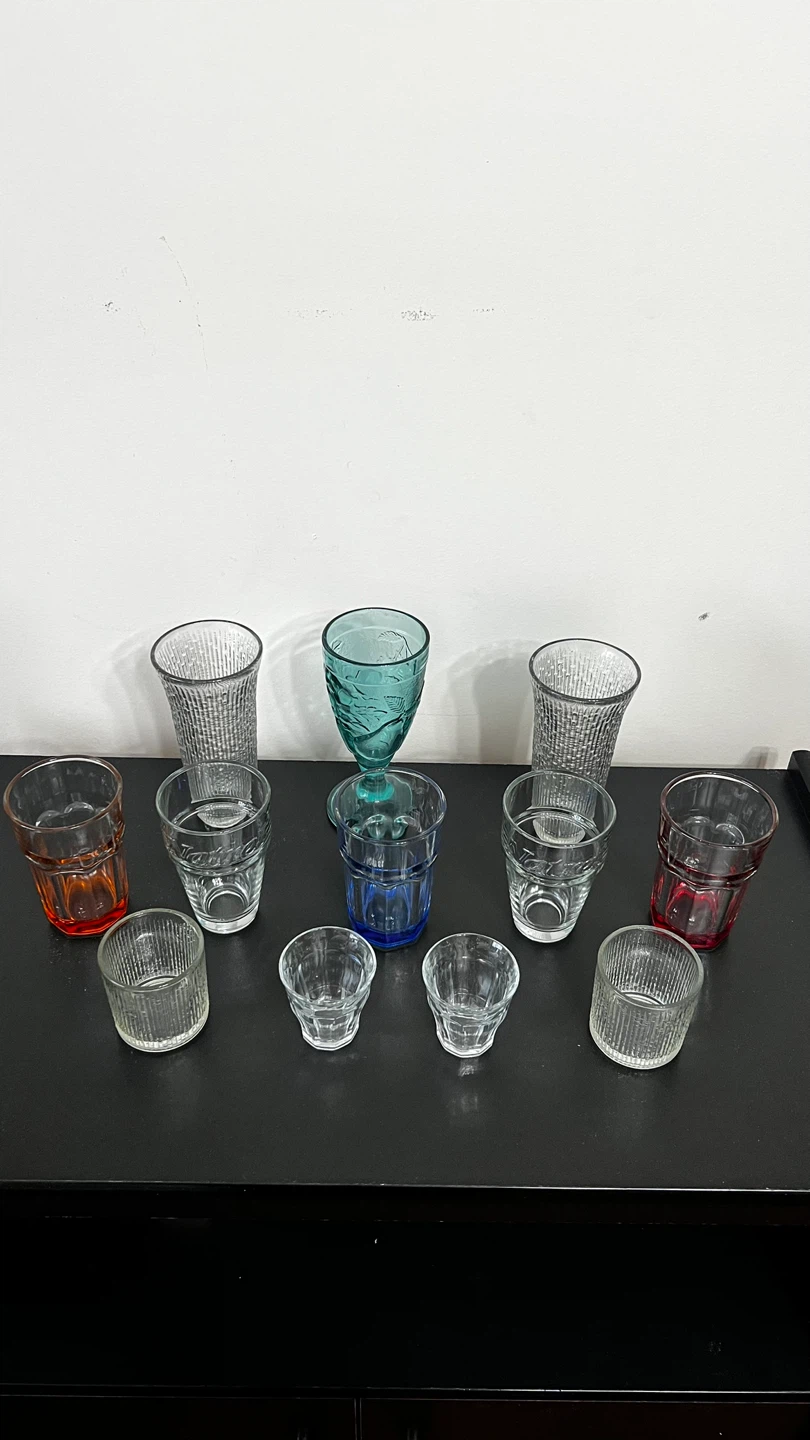 Mixed Coloured 12 pcs Drinking Glasses
